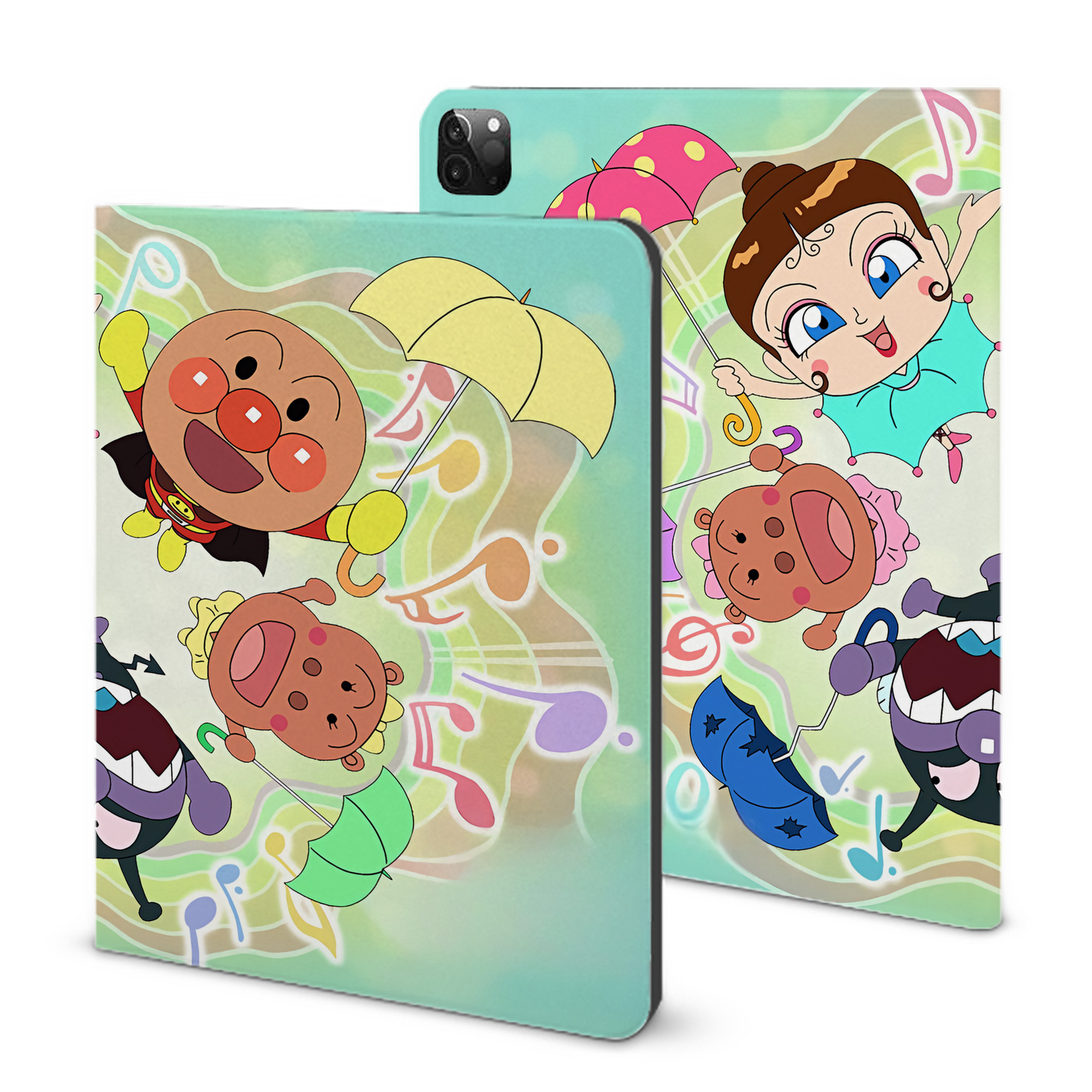 （画像用） アンパンマン Anpanman IPadケース ペンホルダー付き ブックスタイルデザイン